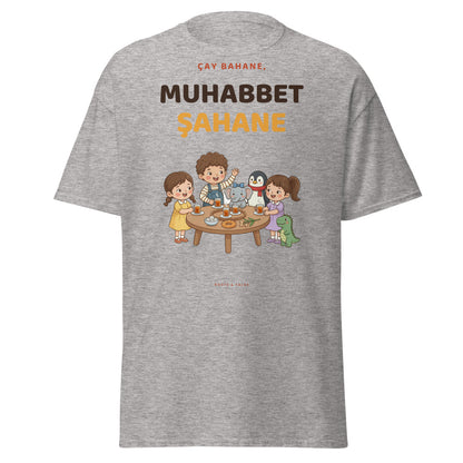 Çay Bahane, Muhabbet Şahane Unisex Classic T-Shirt, Roots & Talks - Sport Grey