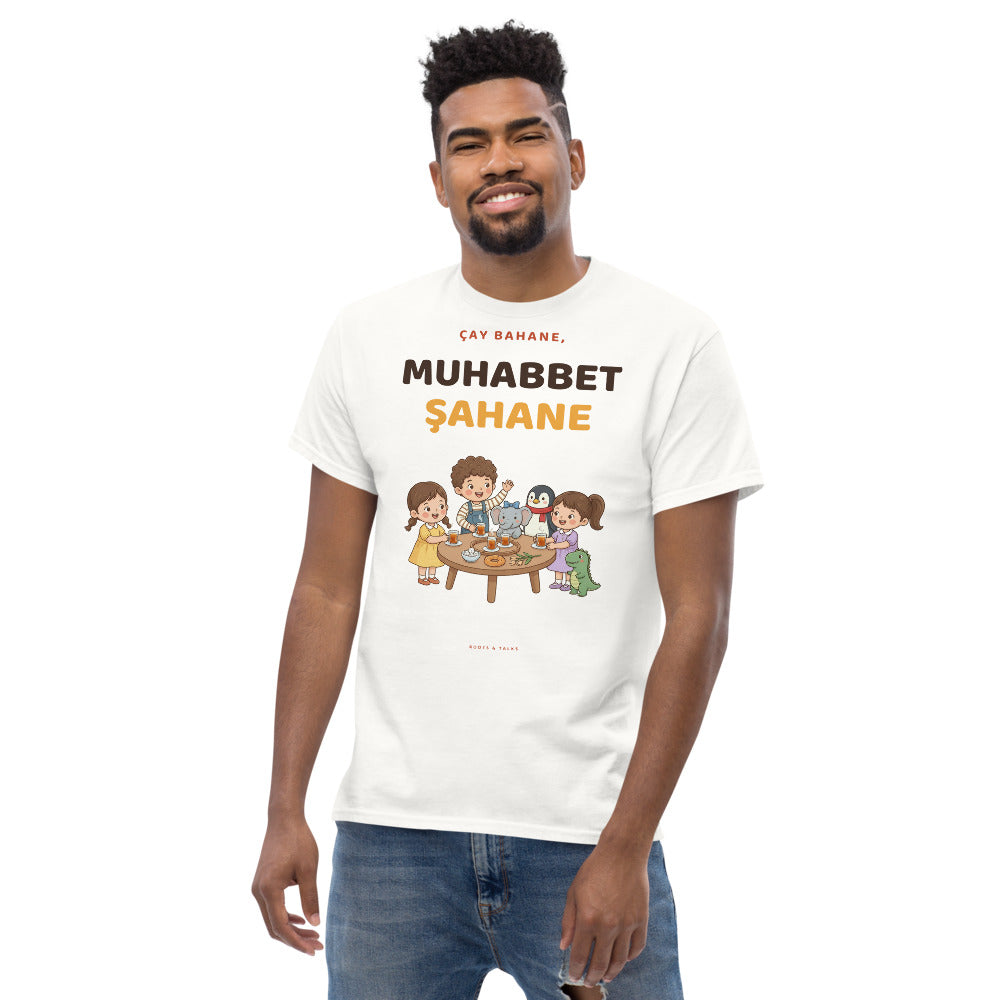 Çay Bahane, Muhabbet Şahane Unisex Classic T-Shirt, Roots & Talks - lifestyle photo 3