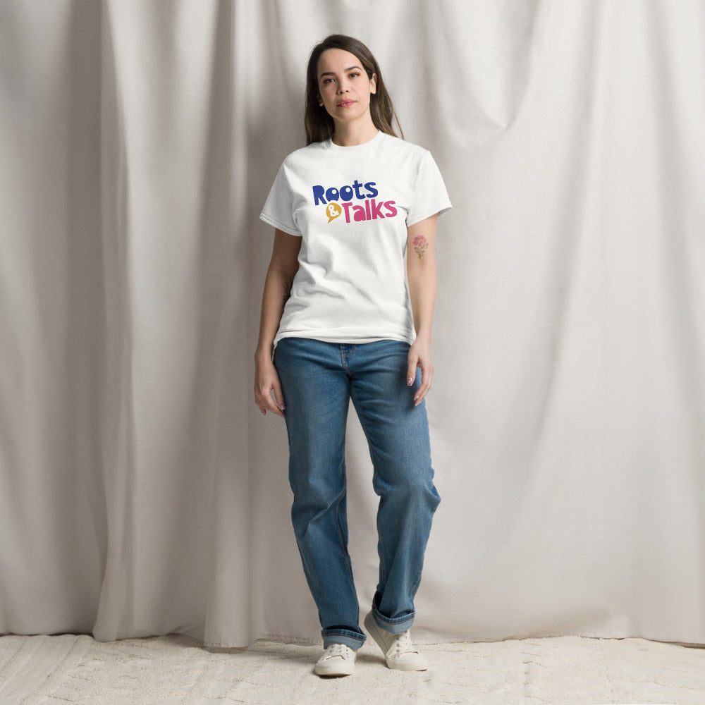 Roots & Talks Logo Unisex Classic T-Shirt - lifestyle photo 3
