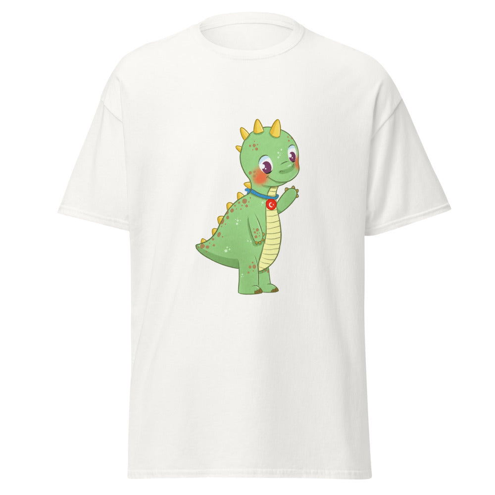 Dino Dinosaur Unisex Classic T-Shirt, Roots & Talks - White