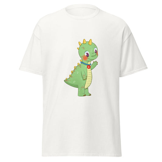Dino Dinosaur Unisex Classic T-Shirt, Roots & Talks - White