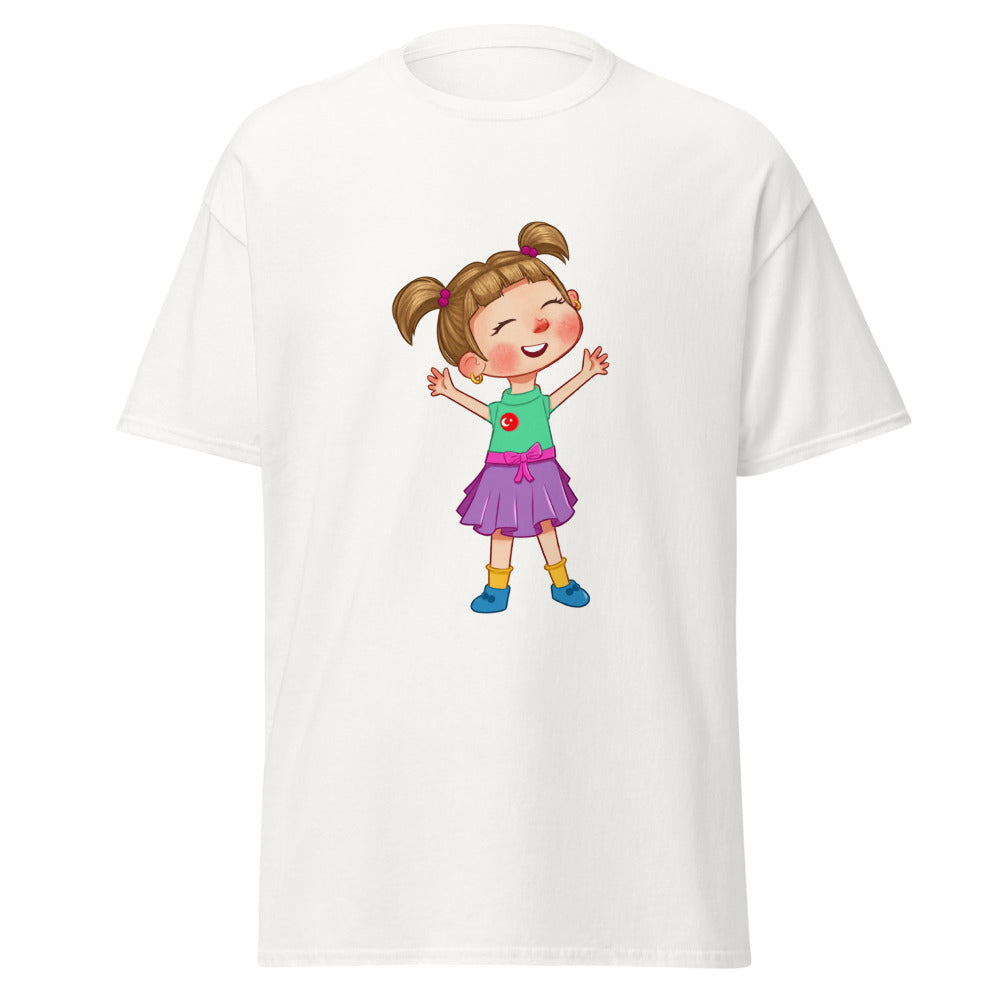 Ela Character Unisex Classic T-Shirt, Roots & Talks - White