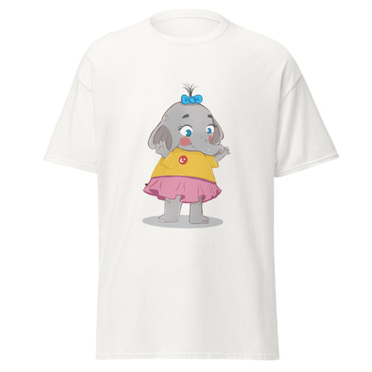 Filiz Elephant Unisex Classic T-Shirt, Roots & Talks - White