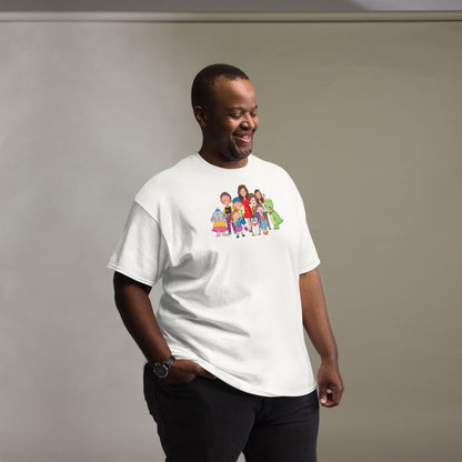 All the Characters Together Unisex Classic T-Shirt, Roots & Talks - lifestyle photo 2