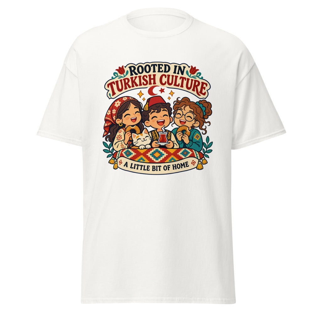 Rooted in Turkish Culture Unisex Classic T-Shirt, Roots & Talks - White