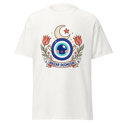 Nazar Değmesin Unisex Classic T-Shirt, Roots & Talks - White