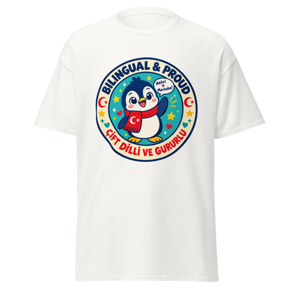 Bilingual & Proud Unisex Classic T-Shirt, Roots & Talks - White