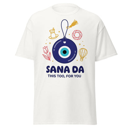 Sana Da Unisex Classic T-Shirt, Roots & Talks - White