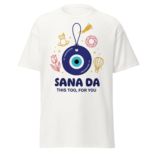 Sana Da Unisex Classic T-Shirt, Roots & Talks - White