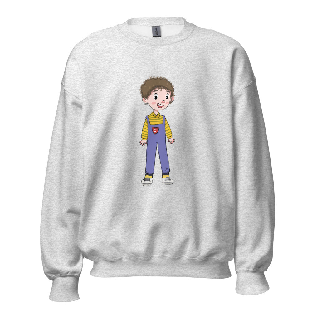 Ahmet Character Unisex Crewneck Sweatshirt, Roots & Talks - Ash