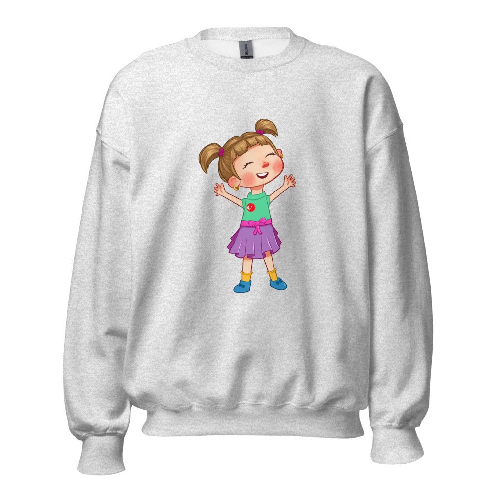 Ela Character Unisex Crewneck Sweatshirt, Roots & Talks - Ash