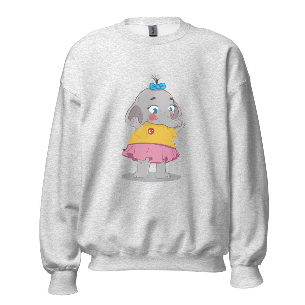 Filiz Elephant Unisex Crewneck Sweatshirt, Roots & Talks - Ash