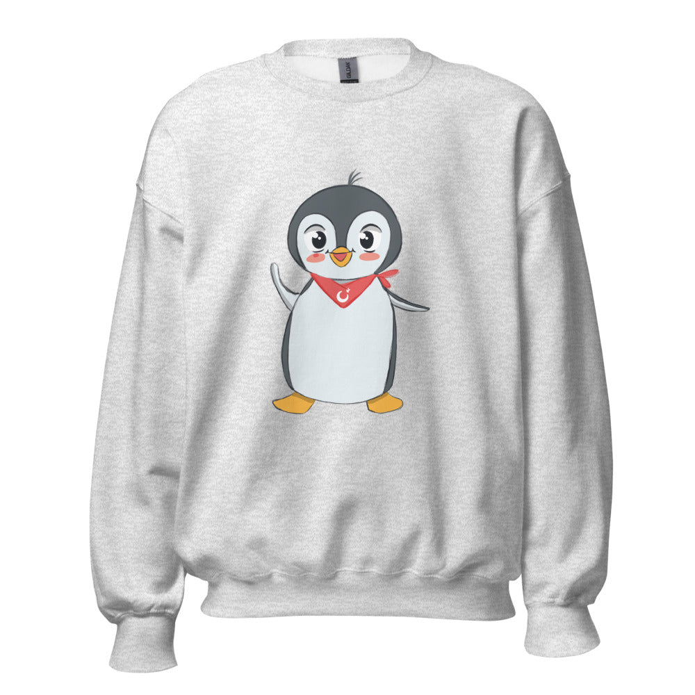 Pingucan Penguin Unisex Crewneck Sweatshirt, Roots & Talks - Ash