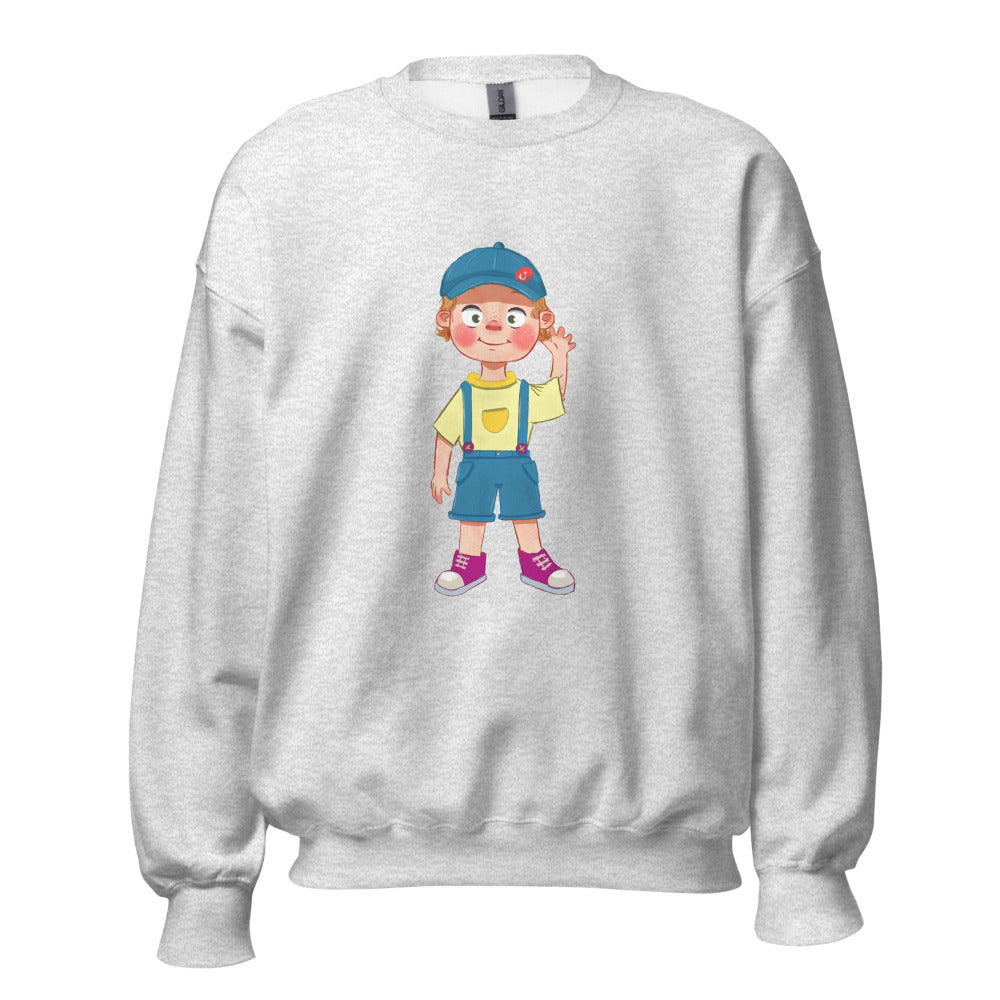 Giray Character Unisex Crewneck Sweatshirt, Roots & Talks - Ash