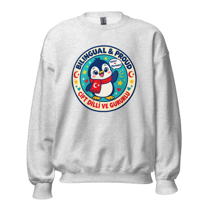 Bilingual & Proud Unisex Crewneck Sweatshirt, Roots & Talks - Ash