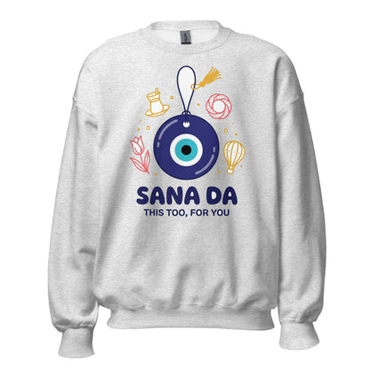 Sana Da Unisex Crewneck Sweatshirt, Roots & Talks - Ash