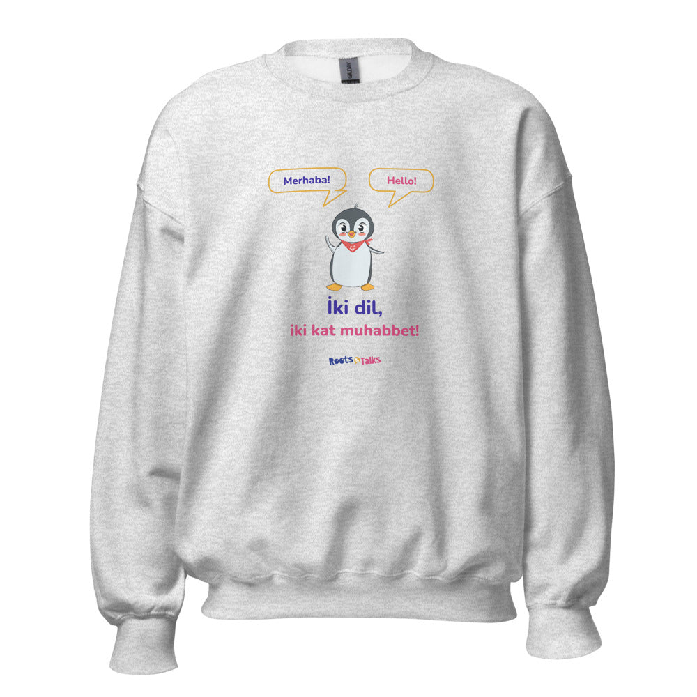 İki Dil, İki Kat Muhabbet Unisex Crewneck Sweatshirt, Roots & Talks - Ash