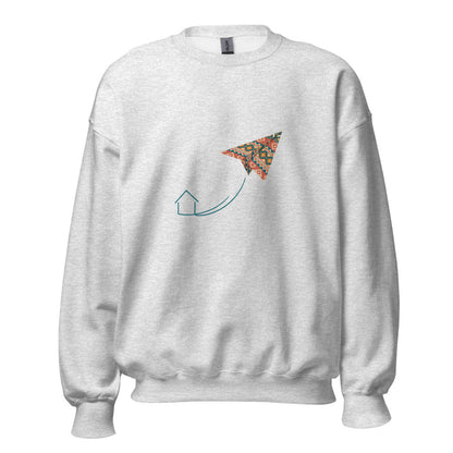 Kilim Flight Unisex Crewneck Sweatshirt, Roots & Talks - Ash