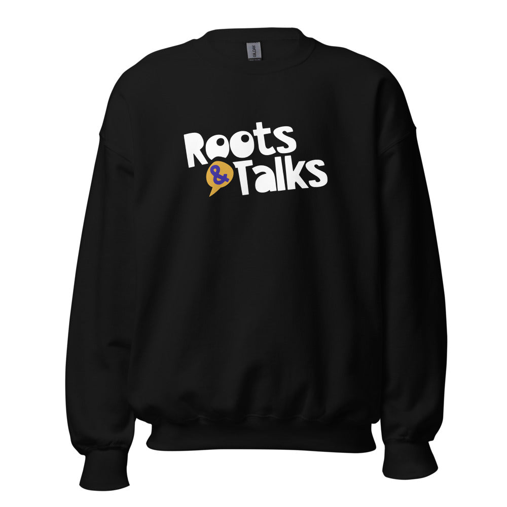 Roots & Talks Logo Unisex Crewneck Sweatshirt - Black