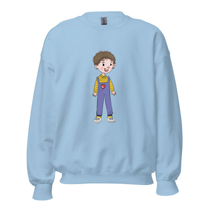 Ahmet Character Unisex Crewneck Sweatshirt, Roots & Talks - Light Blue