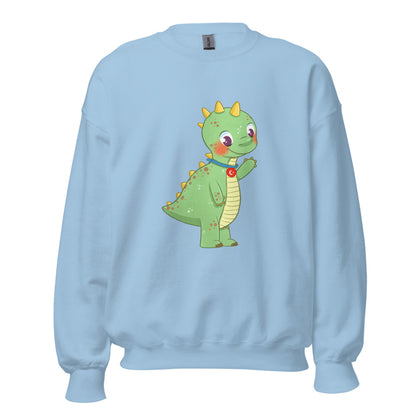 Dino Dinosaur Unisex Crewneck Sweatshirt, Roots & Talks - Light Blue