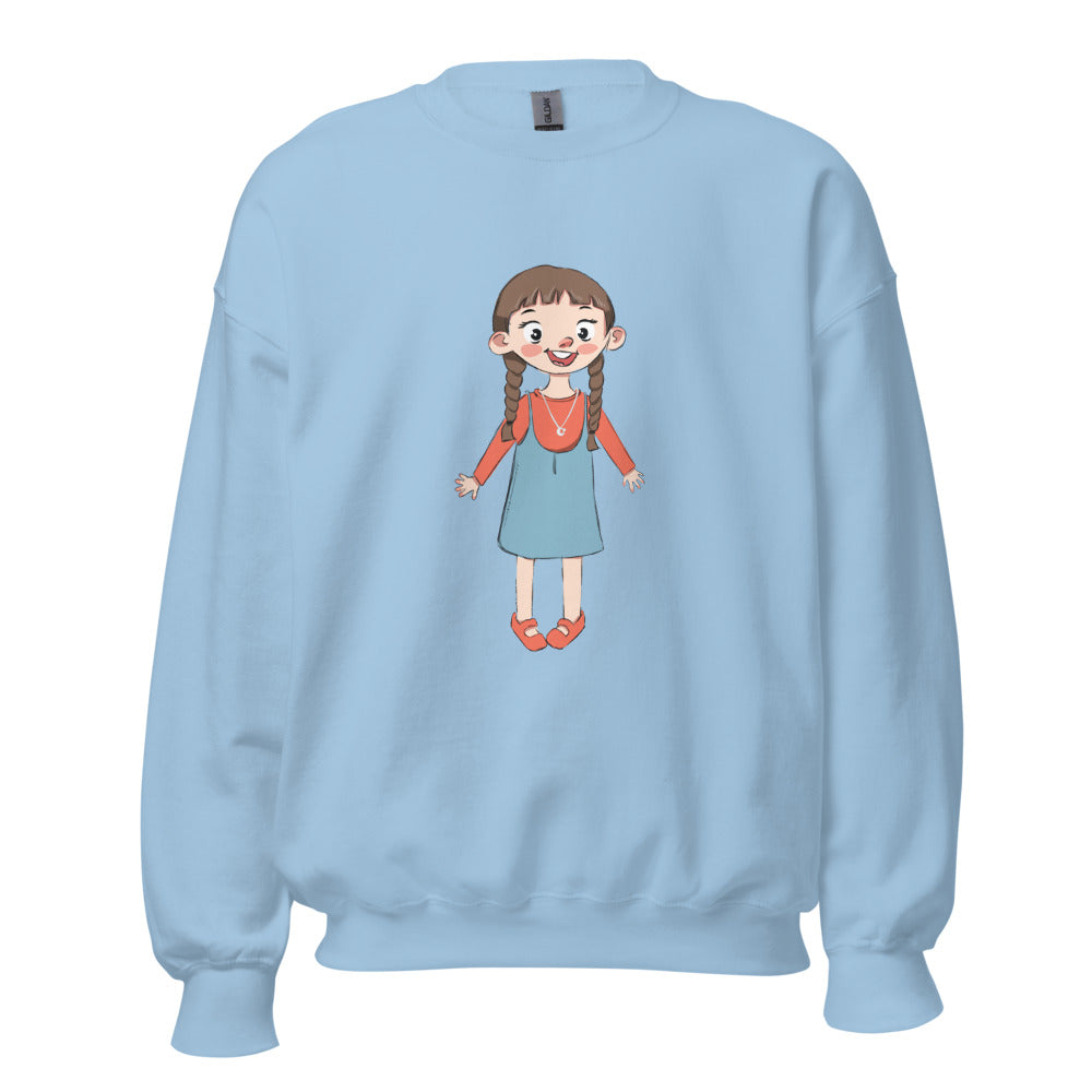 Eylül Character Unisex Crewneck Sweatshirt, Roots & Talks - Light Blue