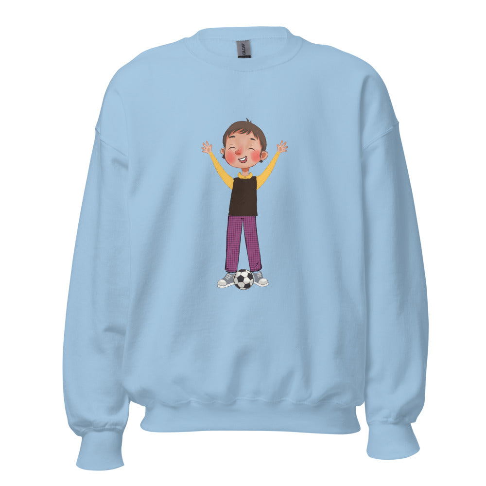Gazi Character Unisex Crewneck Sweatshirt, Roots & Talks - Light Blue