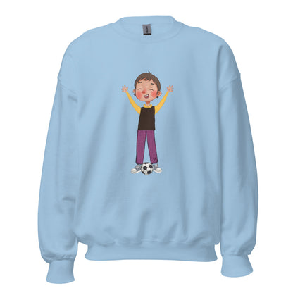 Gazi Character Unisex Crewneck Sweatshirt, Roots & Talks - Light Blue