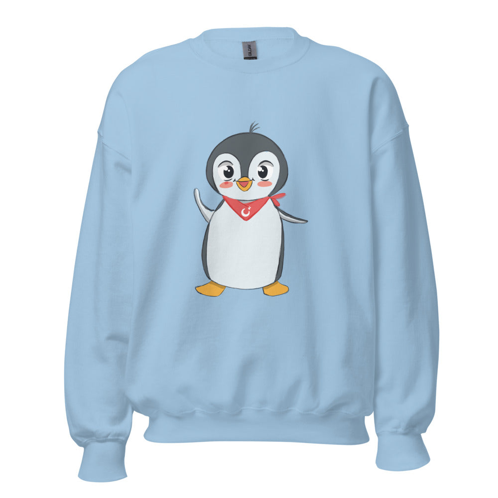 Pingucan Penguin Unisex Crewneck Sweatshirt, Roots & Talks - Light Blue