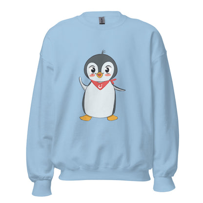 Pingucan Penguin Unisex Crewneck Sweatshirt, Roots & Talks - Light Blue