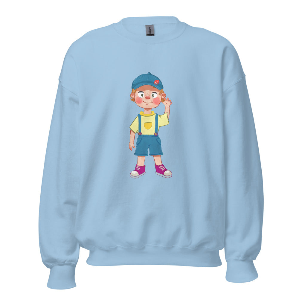Giray Character Unisex Crewneck Sweatshirt, Roots & Talks - Light Blue