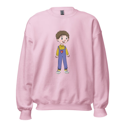Ahmet Character Unisex Crewneck Sweatshirt, Roots & Talks - Light Pink