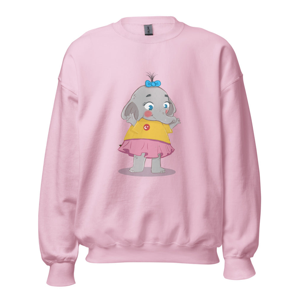 Filiz Elephant Unisex Crewneck Sweatshirt, Roots & Talks - Light Pink