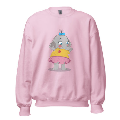 Filiz Elephant Unisex Crewneck Sweatshirt, Roots & Talks - Light Pink