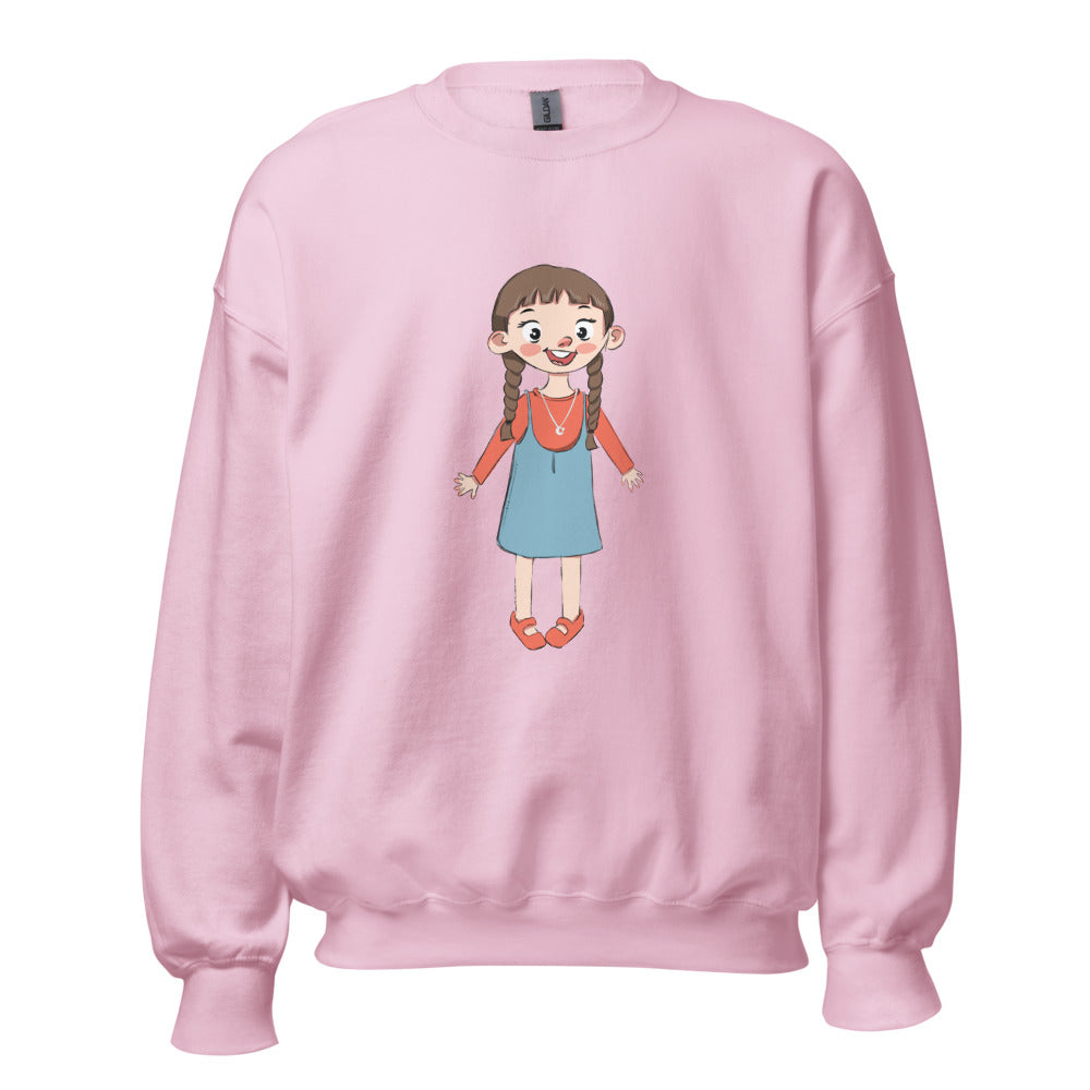 Eylül Character Unisex Crewneck Sweatshirt, Roots & Talks - Light Pink
