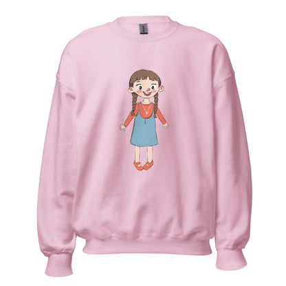 Eylül Character Unisex Crewneck Sweatshirt, Roots & Talks - Light Pink