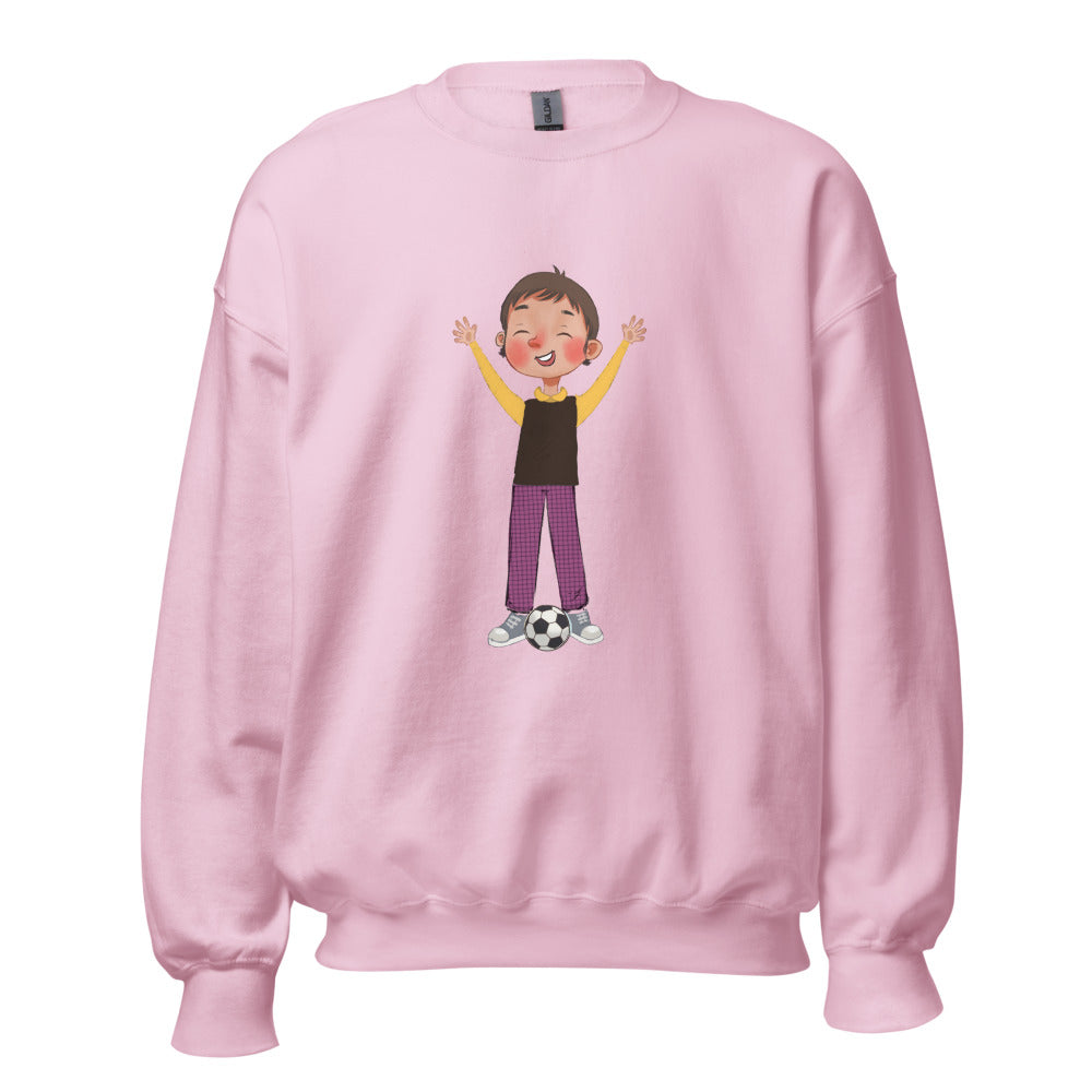 Gazi Character Unisex Crewneck Sweatshirt, Roots & Talks - Light Pink