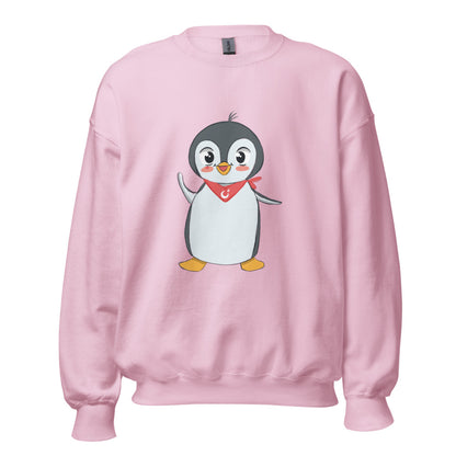 Pingucan Penguin Unisex Crewneck Sweatshirt, Roots & Talks - Light Pink