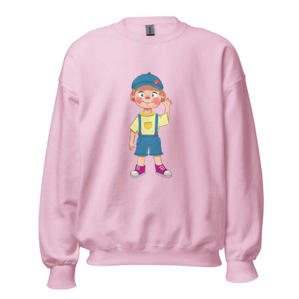 Giray Character Unisex Crewneck Sweatshirt, Roots & Talks - Light Pink