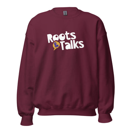 Roots & Talks Logo Unisex Crewneck Sweatshirt - Maroon