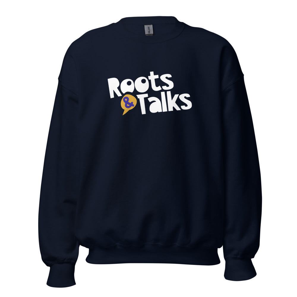 Roots & Talks Logo Unisex Crewneck Sweatshirt - Navy