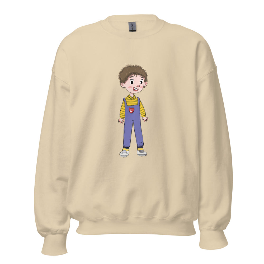Ahmet Character Unisex Crewneck Sweatshirt, Roots & Talks - Sand