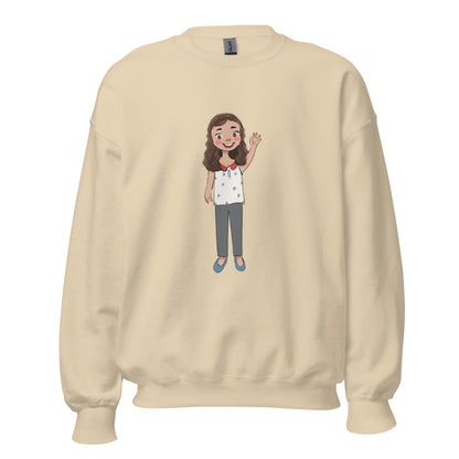 Defne Character Unisex Crewneck Sweatshirt, Roots & Talks - Sand