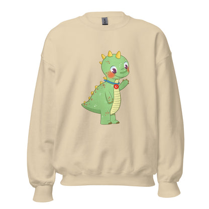 Dino Dinosaur Unisex Crewneck Sweatshirt, Roots & Talks - Sand