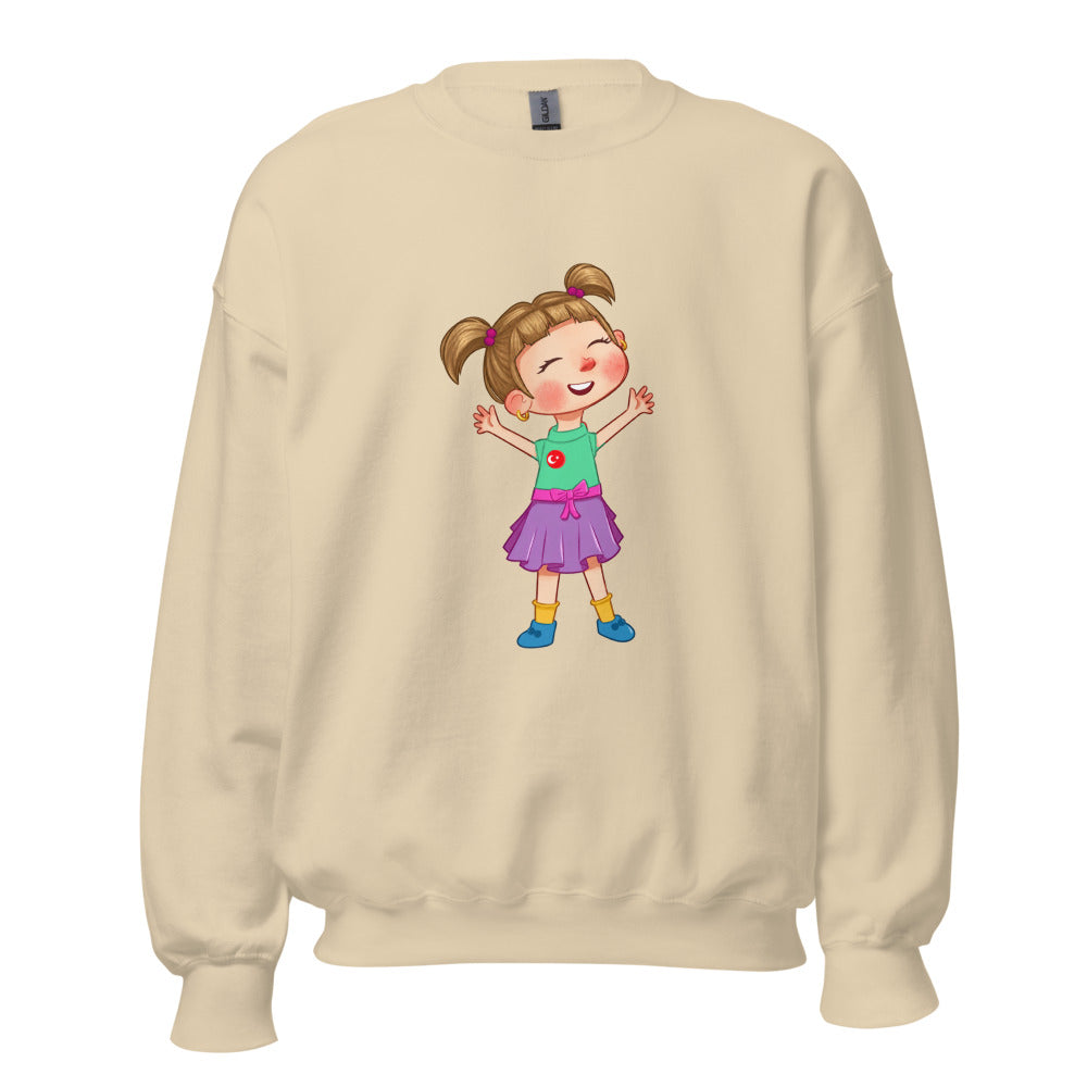 Ela Character Unisex Crewneck Sweatshirt, Roots & Talks - Sand