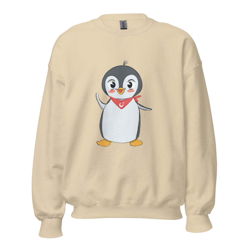 Pingucan Penguin Unisex Crewneck Sweatshirt, Roots & Talks - Sand