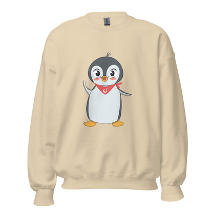 Pingucan Penguin Unisex Crewneck Sweatshirt, Roots & Talks - Sand