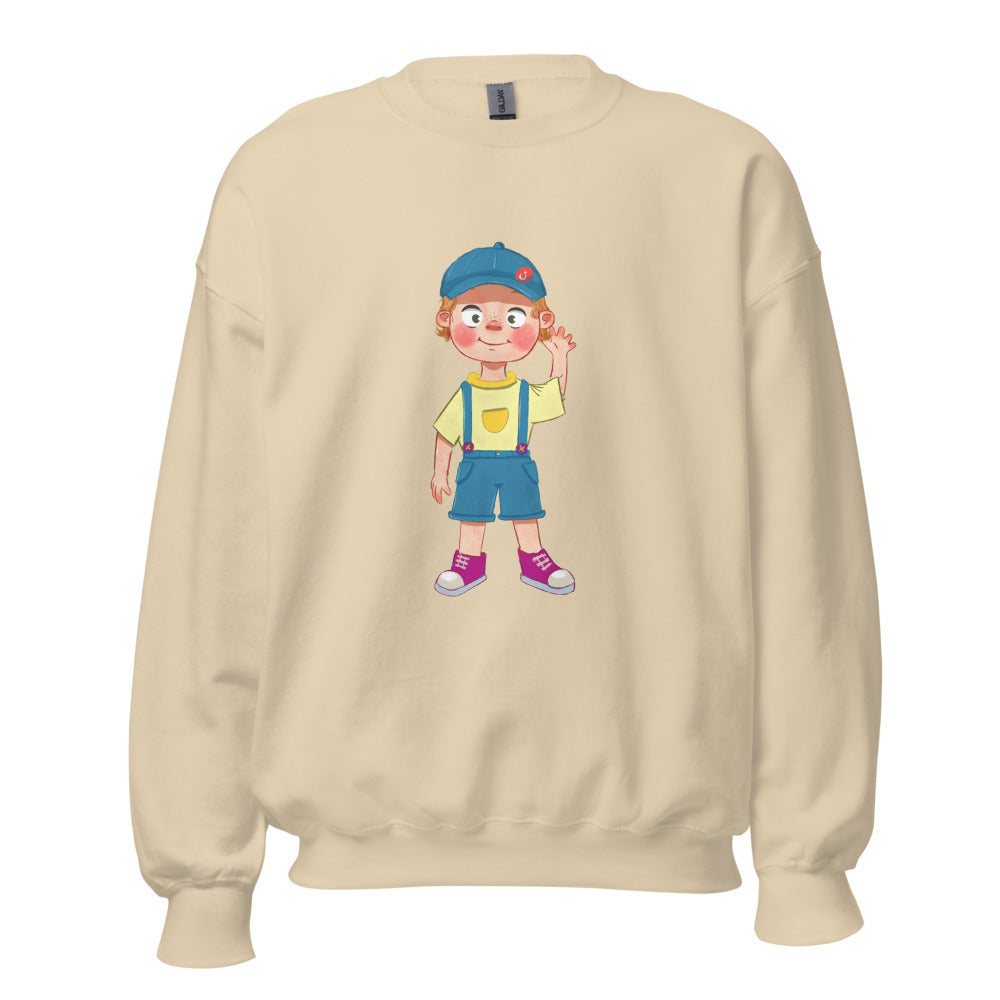 Giray Character Unisex Crewneck Sweatshirt, Roots & Talks - Sand