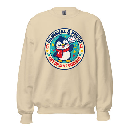 Bilingual & Proud Unisex Crewneck Sweatshirt, Roots & Talks - Sand