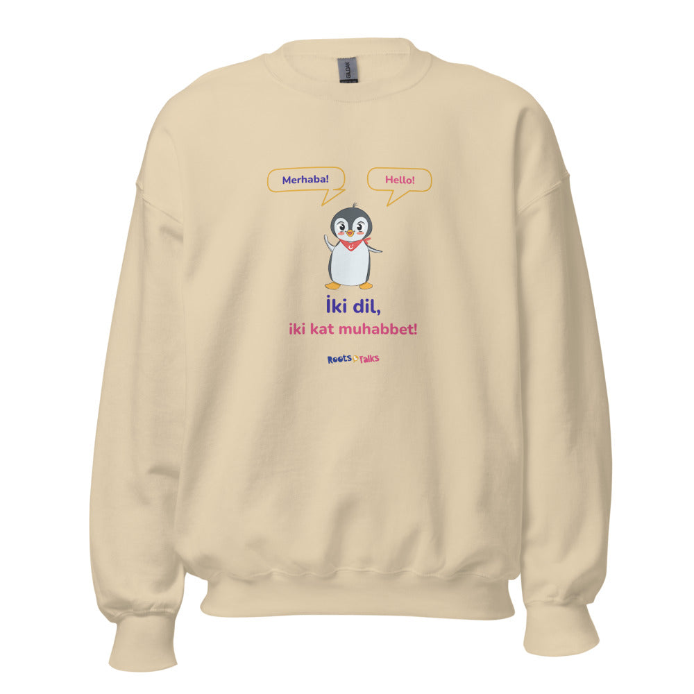İki Dil, İki Kat Muhabbet Unisex Crewneck Sweatshirt, Roots & Talks - Sand